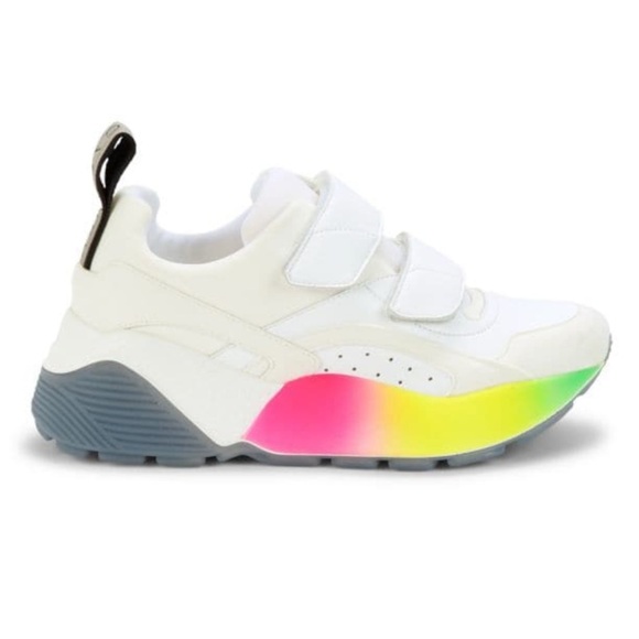 Stella McCartney Eclypse Touch Strap Sneakers White Multi Women’s 7 - Picture 1 of 7